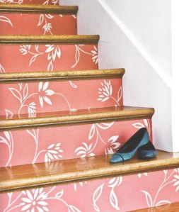 Wallpaper on Stair Risers