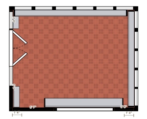 My scale rendering of the sunroom floor plan.  Let the designing begin!