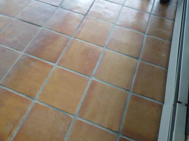 The terra-cotta floor tiles are lovely and feature rose and gold tones, which I'm hoping to incorporate into the room's design.