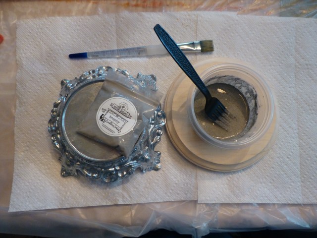 An unfinished lamp base and inexpensive wood discs from the craft supply store will look great under my glass domes.  I'll give them a custom paint job using Milk Paint.