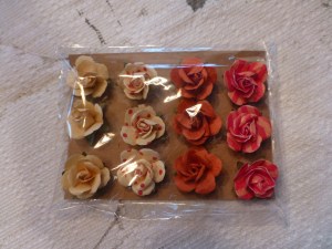 A packet of paper flowers in my Bucks County Designer House Sunroom colors.