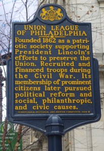 The Historic Marker in front of The Union League explains its importance to our American Heritage
