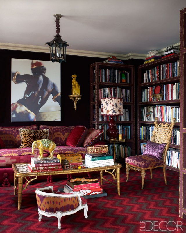 Another A-list designer, Alex Papachristidis, uses an exotic mix of antiques, pattern and bold color in his own home.