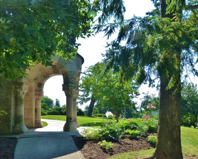 A beautiful terrace pavilion is located at one corner of the stone mansion. It features beautiful plantings and an amazing view of the Cathedral below. This is one of my favorite spots at Glencairn.