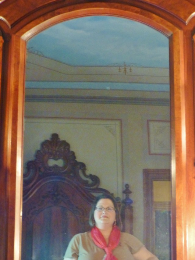 I thought I'd leave you with this 'selfie' of me inside the Ebenezer Maxwell mansion...just a little taste until next time, when I get to show you the lovely interiors of this Victorian home.  I'm honored to have been invited to photograph the inside, since that is normally not allowed!   Plus, there are just so many wonderful Victorian furnishings I can't wait to show you!