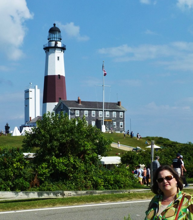 Grady took this photo of me arriving at the Montauk Lighthouse.  What a gorgeous afternoon it turned out to be!