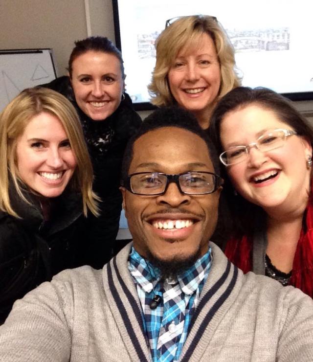 Here I am (at the right), pictured with a few of my wonderful Interior Design students at Temple University.  Can you tell we have a great time?