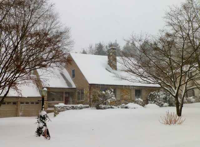 Another cute cottage in my neighborhood. Isn't it just so charming with the icicles hanging off the front?