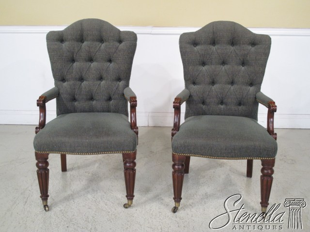 These Henredon tufted chairs from Stenella Antiques come already upholstered in a teal chenille fabric that will work perfectly in my Bucks County Designer House bedroom.