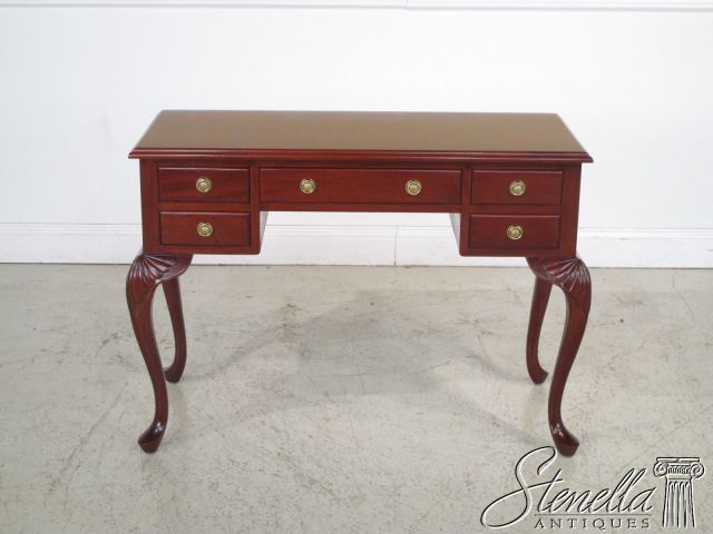 This delicate Queen Anne style vanity or desk is the perfect size to fit the alcove in my Bucks County Designer House bedroom.