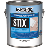 This is Stix, a waterborne acrylic primer that sticks to almost everything! My painter, Michael Howard, recommended we use this to cover the oil based paints on the window trim and doors. We will have it tinted to match the walls in Benjamin Moore's Galt Blue.